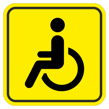 Знак «Инвалид», ОЗ-5 (сторона 140 мм, пленка)